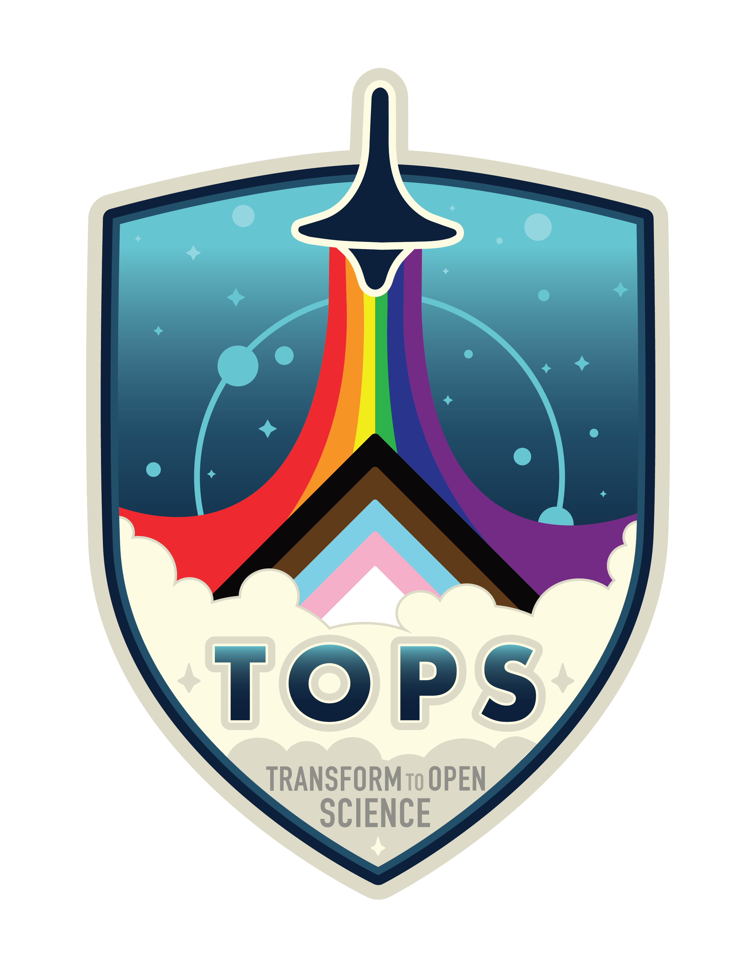 A logo for the NASA Transform to Open Science program.
